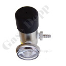 EntnahmeRegler C10 Druck - max. 83 bar - 3,0 bar fest - Anschluss 5/8"-18 UNF AG C10 - Ausgang Schlauchtülle 4,8 mm - Edelstahl - GDLPR-C10-SS