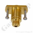 R&uuml;ckwandeinbau Adapter komplett f&uuml;r Labor Entnahmedruckminderer - f&uuml;r 35 mm Wandst&auml;rke - Messing - GCE DRUVA EMD3100 PLCIV