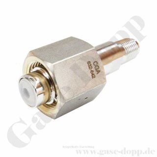 Flaschenanschluss CGA-DISS 640 x 1/4" RST - Länge 2,5" - (ohne Dichtung!) - Edelstahl