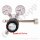 Flaschendruckminderer Wasserstoff 200 bar 2-stufig bis 3,0 bar regelbar - Anschluss W21,8x1/14" LH - DIN477-1 Nr.1 - Ausgang 1/16" KRV - Messing verchromt 6.0 - GCE Druva CPLH0DJ