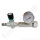 Flaschenanschlussventil / Membranventil mit Manometer DIN 477-1 Nr. 7 - Eingang G 5/8" RH - Ausgang 6 mm KRV - Messing verchromt - 13 bar - SO2 - GCE DRUVA FAV50037