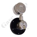 Reinstgasdruckminderer 50 bar - ca. 0,01 bis 0,1 bar regelbar - 1-stufig - IN / OUT NPT 1/4" IG - 6 Port - Eingang Rechts - 0,5 m³/h - EPDM - Edelstahl 6.0 - Rotarex S 20-0,1