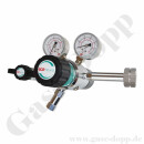 Flaschendruckminderer Sauerstoff/Synthetische Luft 200 bar 2-stufig bis 10 bar regelbar - Anschluss G3/4" DIN 477-1 Nr.9 - Ausgang Absperrventil mit 1/8" KRV  - Messing verchromt 6.0 - GCE Druva CPLH0DJ