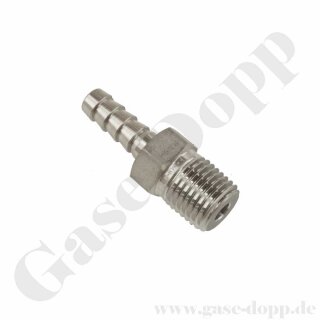 Schlauchtülle 8 mm x 1/4" NPT AG - Gewindetülle mit Schlauchanschluss / Aussengewindetülle Edelstahl