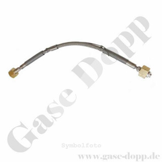Edelstahlwellschlauch DN6 200 bar - DIN 477-1 Nr.1 W21,8x1/14" LH IG ÜM x DIN 477-1 Nr.1 W21,8x1/14" LH IG ÜM - Wasserstoff - Gasreinheit 6.0 - Länge 3,0 m