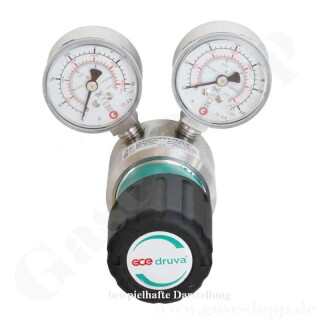 Leitungsdruckminderer bis 28 bar regelbar - Eingang max. 300 bar Rechts - 1-stufig - IN / OUT 1/4" NPT IG - 6 Port - ohne Sicherheitsüberdruckventil - Messing verchromt 6.0 - GCE Druva LPLH0SJ