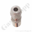 Einschraubverschraubung - RVS 1/4" x 1/8" NPT AG - Doppelklemmring Rohrverschraubung mehrteilig gedichtet - 450 bar - Edelstahl