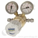 Leitungsdruckminderer bis 300 bar regelbar - Eingang max. 300 bar Links - 1-stufig - IN / OUT 10 mm KRV - FKM - Messing 4.5 - GASARC TECH MASTER GPS421