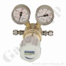 Leitungsdruckminderer bis 300 bar regelbar - Eingang max. 300 bar Links - 1-stufig - IN / OUT 10 mm KRV - FKM - Messing 4.5 - GASARC TECH MASTER GPS421