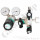 Flaschendruckminderer CGA-350 - 200 bar 2-stufig bis 6 bar regelbar - Anschluss CGA-350 - Ausgang 1/4" VCR AG - mit Fremdgasspülung IN / OUT 6 mm KRV - EPDM - Edelstahl 6.0 - GCE Druva CSLHEDJ