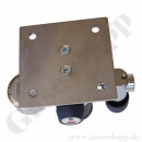 Labor Entnahmedruckminderer auf Wandplatte mit Absperrventil im Eingang + Absperr- & Regulierventil im Ausgang - 50 bar - bis 4,0 bar regelbar - Eingang 1/4" NPT IG oben - Ausgang 1/4" NPT IG unten - EPDM - Messing verchromt 6.0 - DRUVA PLCIEBCWMCP
