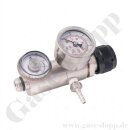 EntnahmeRegler C10 Druck - max. 83 bar - bis 1,0 bar regelbar - zweistufig - Anschluss 1/4" NPT IG - Ausgang 1/8" NPT IG - Messing vernickelt - GD1210-10