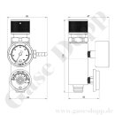 EntnahmeRegler C10 Druck - max. 83 bar - bis 1,0 bar regelbar - zweistufig - Anschluss 1/4" NPT IG - Ausgang 1/8" NPT IG - Messing vernickelt - GD1210-10