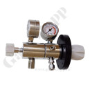 Flaschendruckminderer Stickstoff  200 bar 2-stufig 0,01 bis 0,1 bar bar regelbar - Anschluss W24,32x1/14" DIN 477-1 Nr.10 - Ausgang 1/4" NPT IG - EPDM - Messing verchromt 6.0 - Rotarex