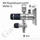 Labor Entnahmedruckminderer auf Wandplatte mit Absperr- & Regulierventil - max. 50 bar / 0,1 - 1,5 bar regelbar - Eingang 12 mm KRV oben - Ausgang 6 mm KRV unten - FKM - Messing verchromt  - GCE DRUVA PLCIVBCWMCP