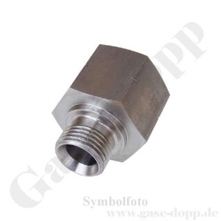 Reduzierung G 1/2" AG x 1/2" NPT IG - G 1/2" knd - 400 bar - Edelstahl