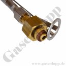 Edelstahlwellschlauch DN6 200 bar - DIN 477-1 Nr.9 - G 3/4" IG ÜM x 1/4" NPT IG - Sechskantanschluss - Sauerstoff - mit Fangseil - Gasreinheit 6.0 - Länge 1,0 m