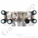 Batteriedruckminderer Entspannungsstation Druckregelstation - halbautomatische Umschaltung - 300 bar - bis 10 bar regelbar - 2-stufig - 2 Eingänge 1/4" NPT iG - Ausgang 1/4" NPT IG - mit Eigengasspülung - Absperrventil - Edelstahl 6.0 - GCE Druva