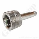 Flaschenanschluss Nevoc 38 ISO 5145 - W30x2 LH x 1/4" NPT AG - Handanschluss - Wasserstoff Brenngas Formiergas - Länge 90 mm - 300 bar - Edelstahl elektropoliert