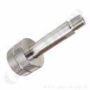 Flaschenanschluss Nevoc 38 ISO 5145 - W30x2 LH x 1/4" NPT AG - Handanschluss - Wasserstoff Brenngas Formiergas - Länge 90 mm - 300 bar - Edelstahl elektropoliert